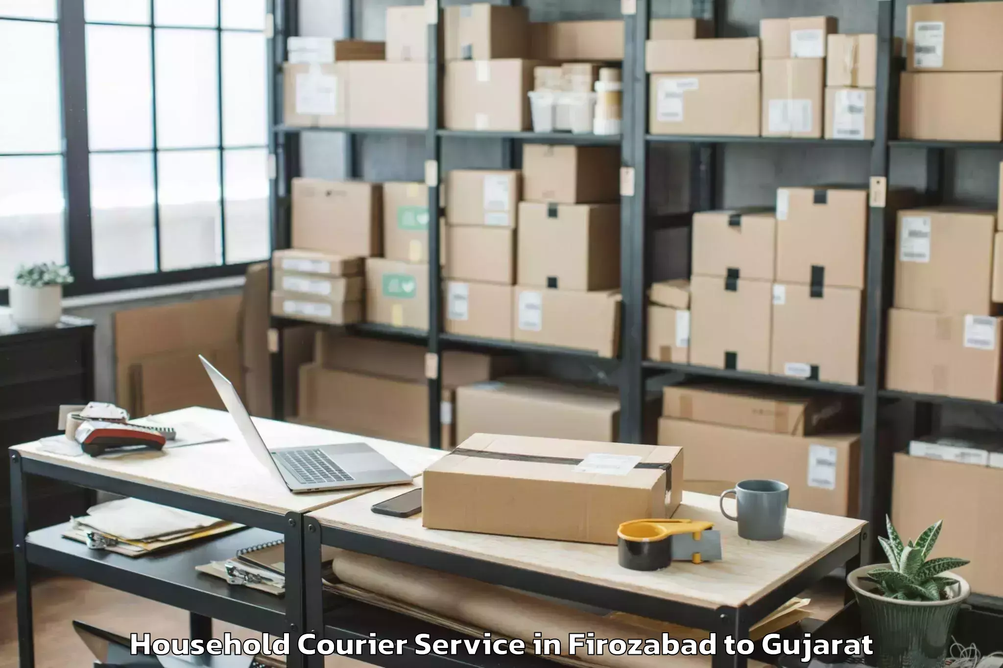 Firozabad to Khambhalia Household Courier